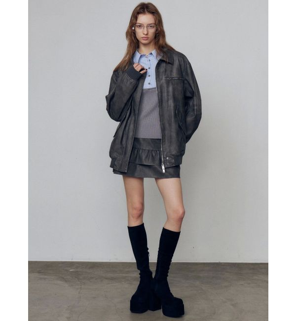 EMODA「ヴィンテージフェイクレザーブルゾン」|ブルゾン・スタジャン|