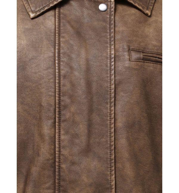 EMODA「ヴィンテージフェイクレザーブルゾン」|ブルゾン・スタジャン|