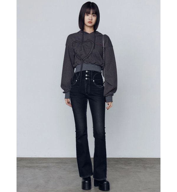 EMODA「スーパーハイウエストフレアパギンス」|デニム|