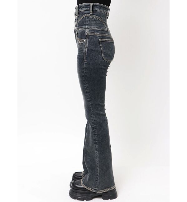 EMODA「スーパーハイウエストフレアパギンス」|デニム|