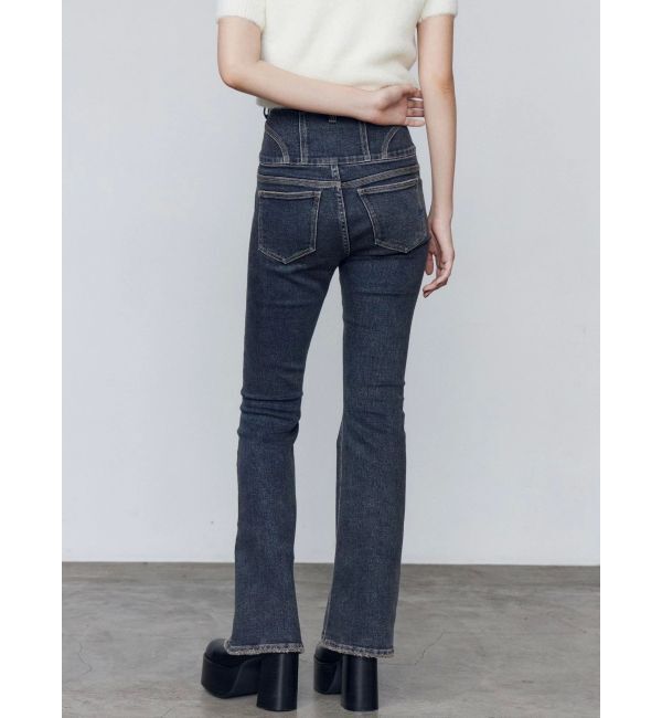 EMODA「スーパーハイウエストフレアパギンス」|デニム|