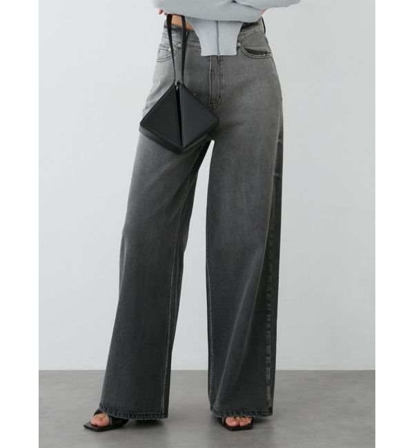 MURUA「グラデーションワイドデニム」|デニム|ブラック