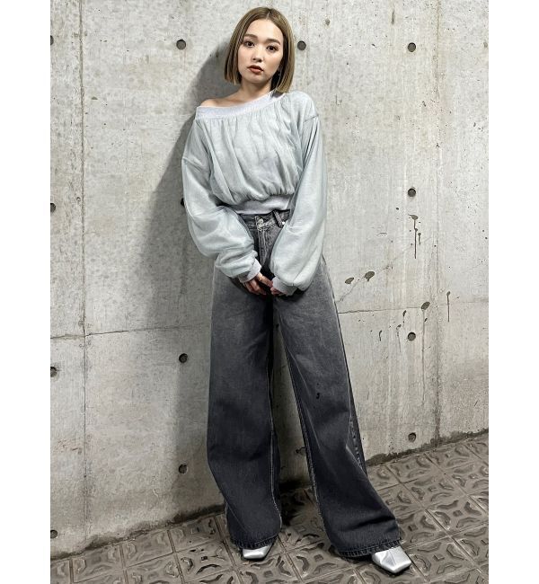 MURUA「グラデーションワイドデニム」|デニム|