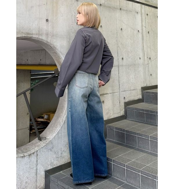 MURUA「グラデーションワイドデニム」|デニム|