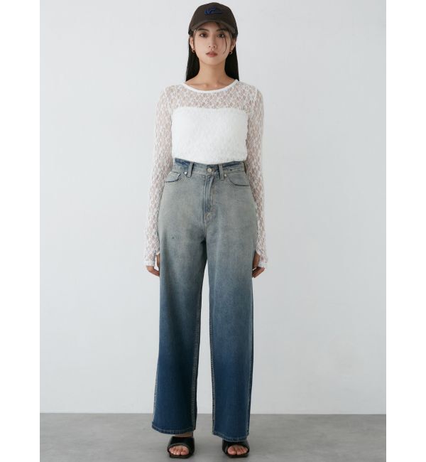 MURUA「グラデーションワイドデニム」|デニム|