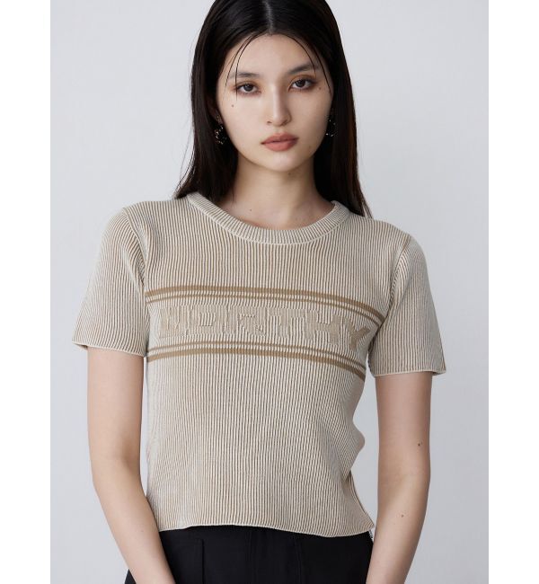 MURUA「バイカラーロゴハーフニット」|ニット・セーター|アイボリー