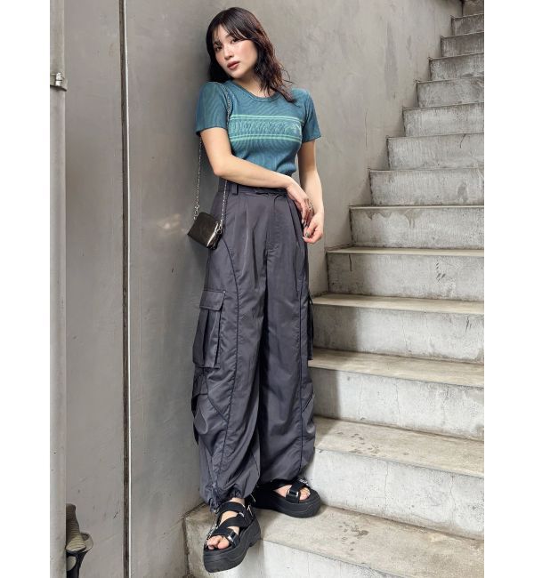 MURUA「バイカラーロゴハーフニット」|ニット・セーター|