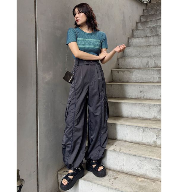 MURUA「バイカラーロゴハーフニット」|ニット・セーター|