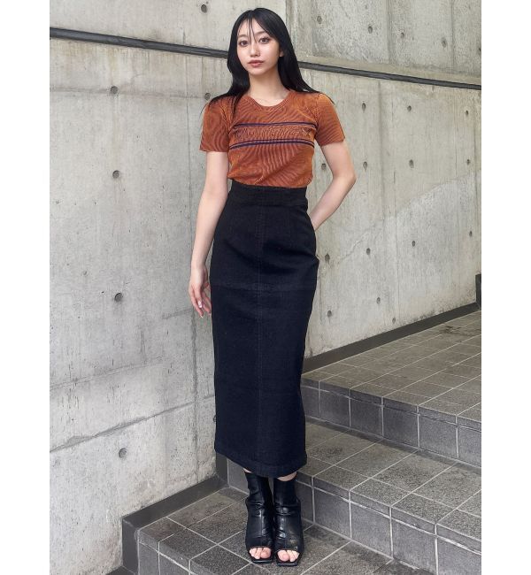 MURUA「バイカラーロゴハーフニット」|ニット・セーター|