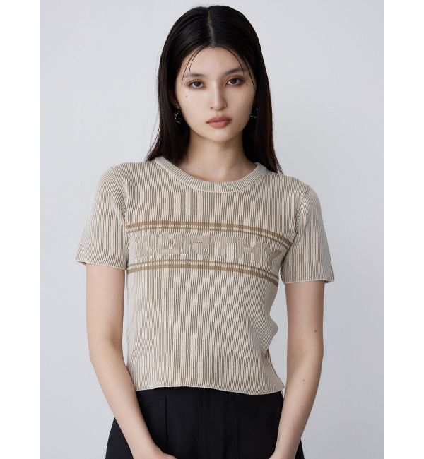 MURUA「バイカラーロゴハーフニット」|ニット・セーター|