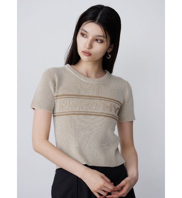 MURUA「バイカラーロゴハーフニット」|ニット・セーター|