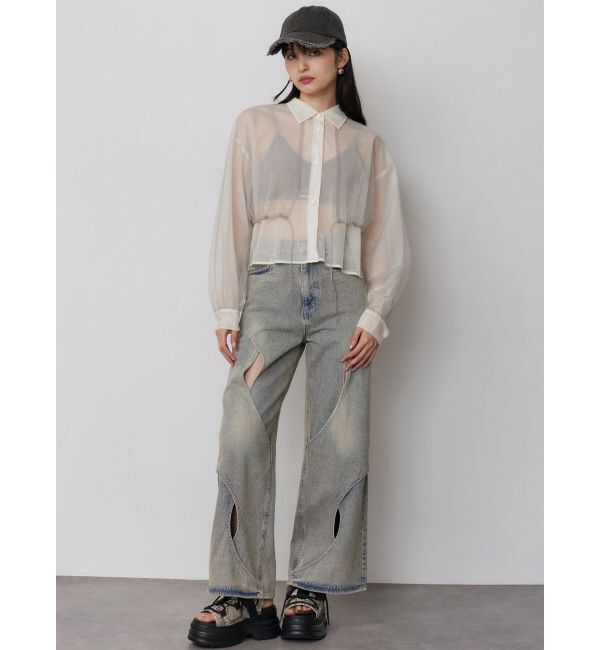 MURUA「チュールレイヤードシャツ」|シャツ・ブラウス|