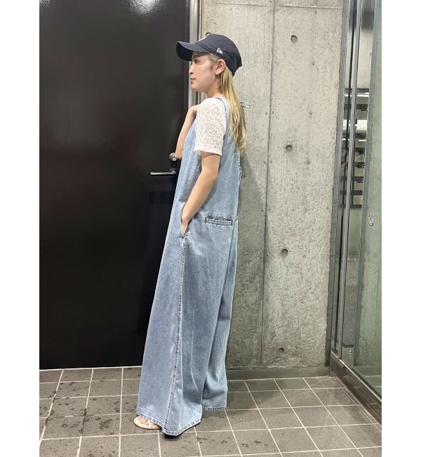 Ungrid「バックオープンデニムサロペット」|オールインワン|