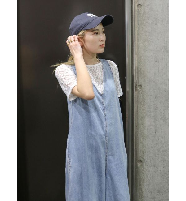 Ungrid「バックオープンデニムサロペット」|オールインワン|