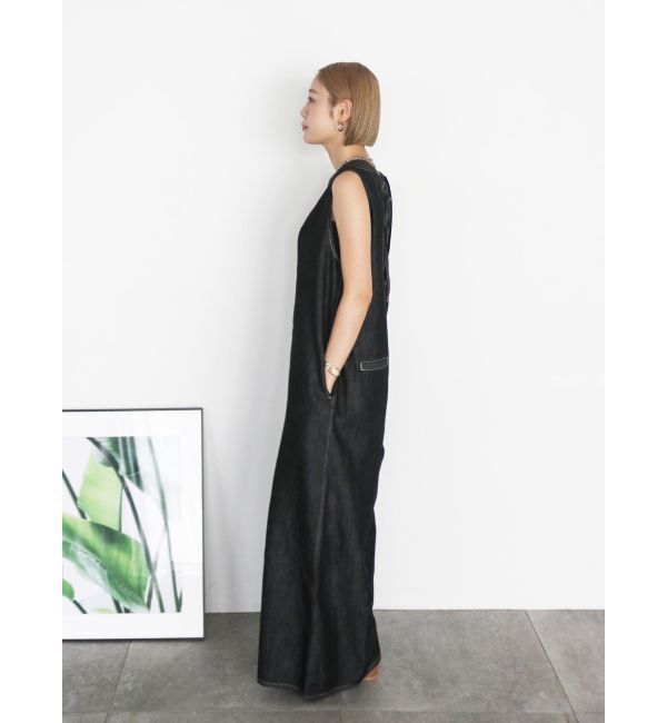 Ungrid「バックオープンデニムサロペット」|オールインワン|
