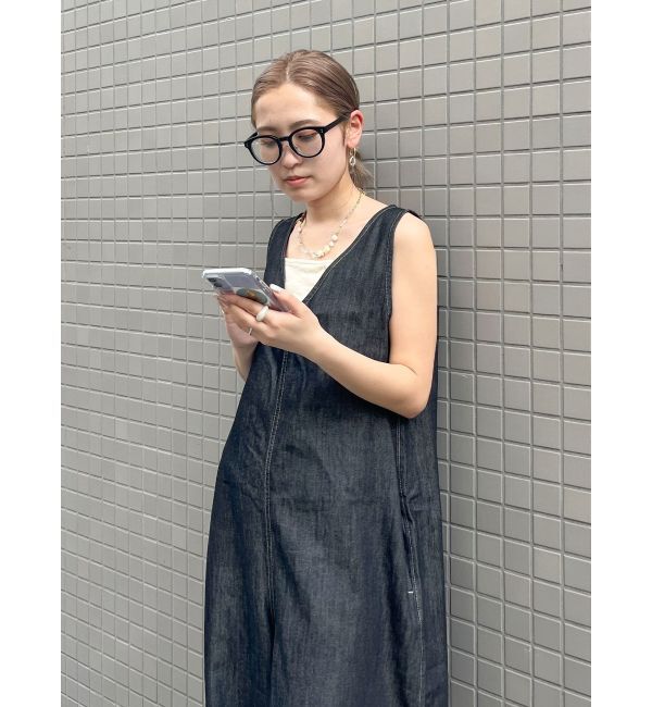 Ungrid「バックオープンデニムサロペット」|オールインワン|