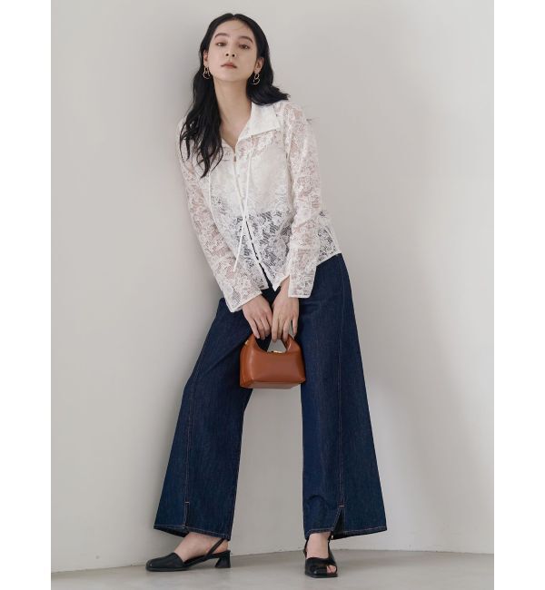LAGUNAMOON「フラワーパターンレースシャツ」|シャツ・ブラウス|