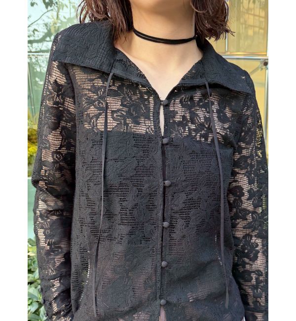 LAGUNAMOON「フラワーパターンレースシャツ」|シャツ・ブラウス|