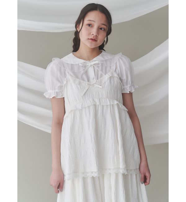 merry jenny「チュールパフブラウス」|シャツ・ブラウス|