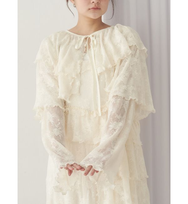 merry jenny「レースティアードボレロ」|シャツ・ブラウス|アイボリー