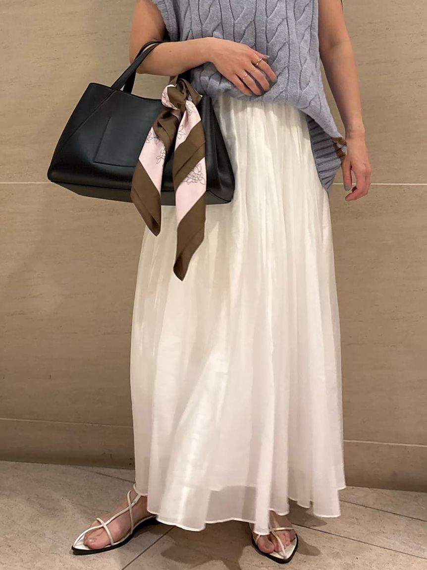 Mila Owen「【WEB限定00サイズ】ウエストゴムタックプレスフレアスカート」|スカート|