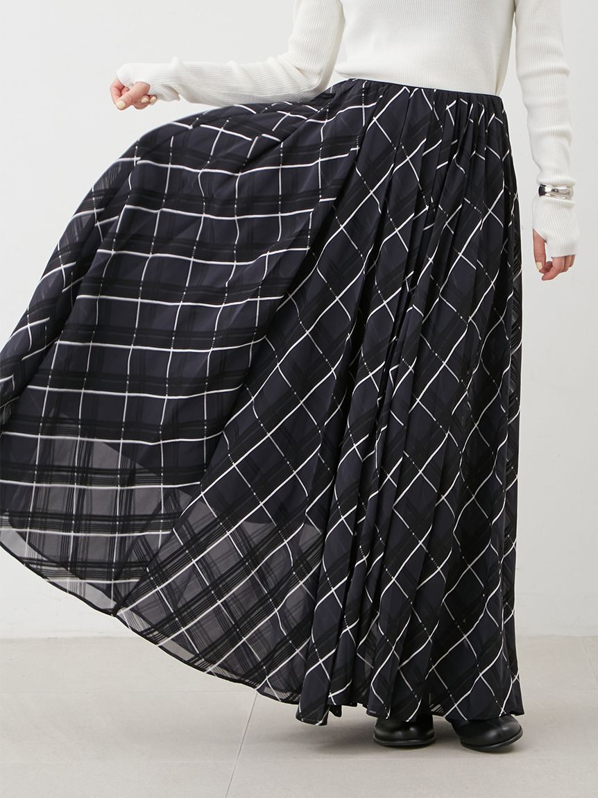 Mila Owen「【WEB限定00サイズ】ウエストゴムタックプレスフレアスカート」|スカート|