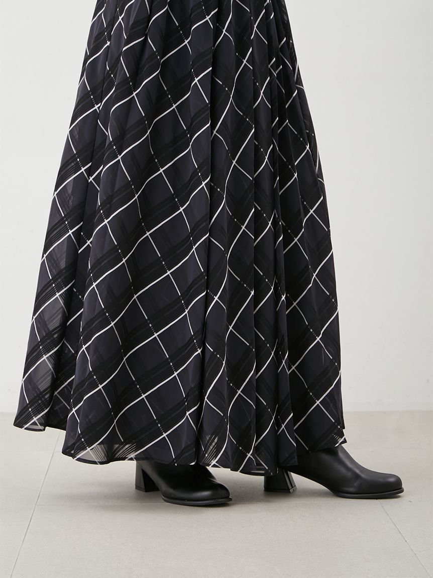 Mila Owen「【WEB限定00サイズ】ウエストゴムタックプレスフレアスカート」|スカート|