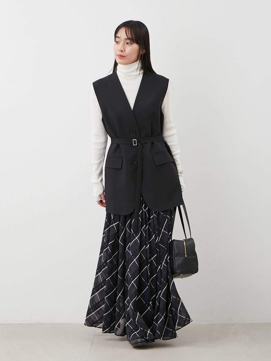 Mila Owen「【WEB限定00サイズ】ウエストゴムタックプレスフレアスカート」|スカート|