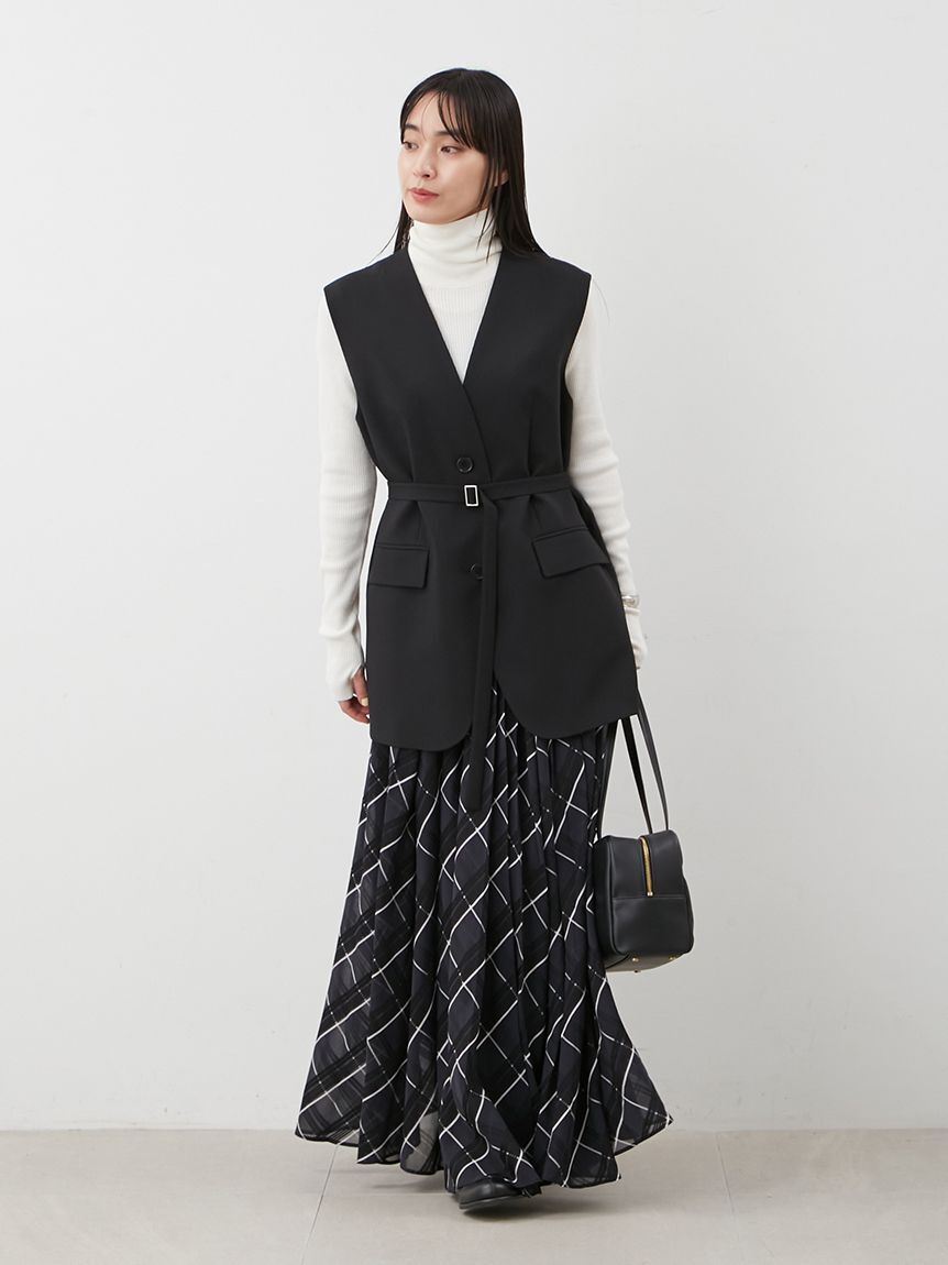 Mila Owen「【WEB限定00サイズ】ウエストゴムタックプレスフレアスカート」|スカート|