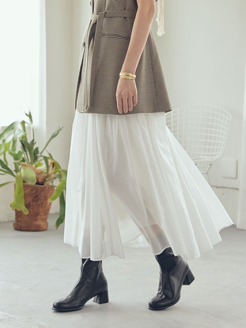 Mila Owen「【WEB限定00サイズ】ウエストゴムタックプレスフレアスカート」|スカート|