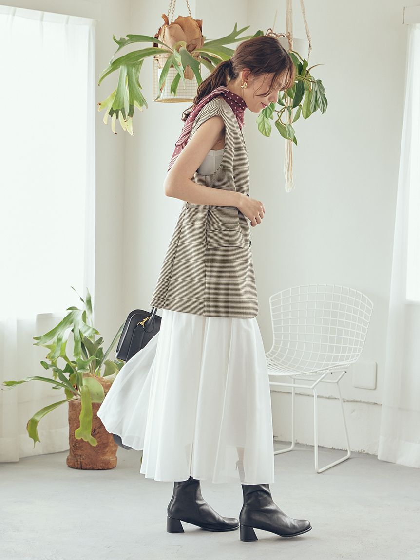 Mila Owen「【WEB限定00サイズ】ウエストゴムタックプレスフレアスカート」|スカート|