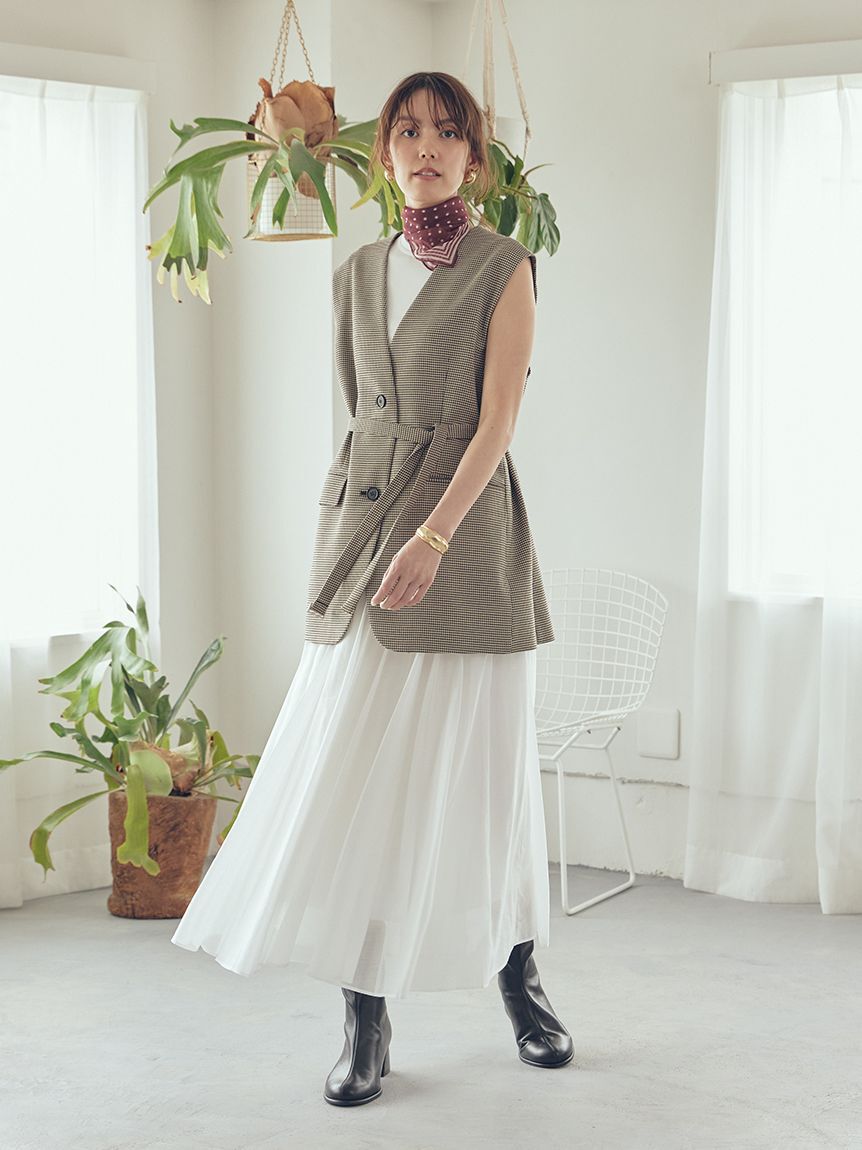Mila Owen「【WEB限定00サイズ】ウエストゴムタックプレスフレアスカート」|スカート|