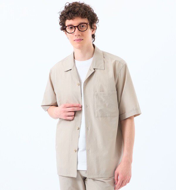 MACKINTOSH PHILOSOPHY「COOLDOTSミニリップ オープンカラーシャツ」|シャツ・ブラウス|ベージュ