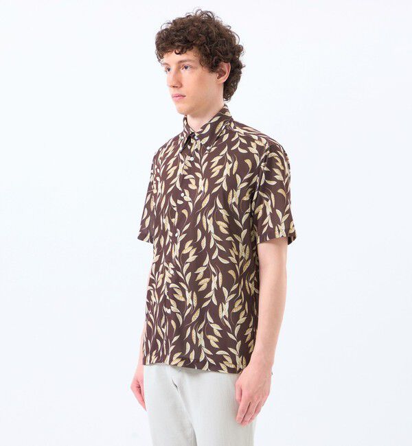 MACKINTOSH PHILOSOPHY「ボタニカルプリント ボタンダウン半袖シャツ」|シャツ・ブラウス|
