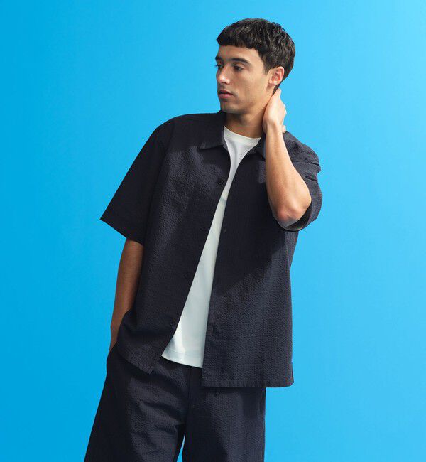 MACKINTOSH PHILOSOPHY「空羽サッカーチェック 半袖オープンカラーシャツ」|シャツ・ブラウス|ネイビー