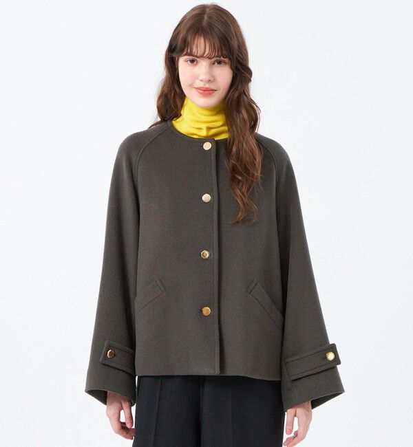 MACKINTOSH PHILOSOPHY「【WELBURY NO COLLAR SHORT（ウェルベリーノーカラーショート）】ウールメルトン製」|その他|チャコールグレー