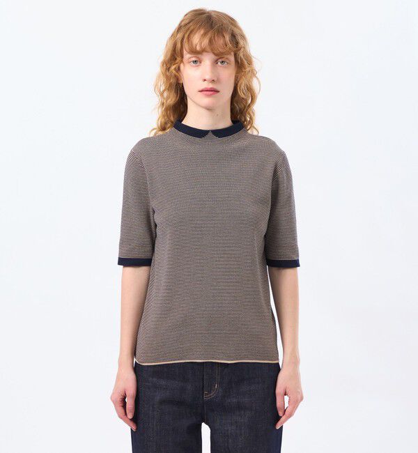 MACKINTOSH PHILOSOPHY「Cleric Collar Knit ハーフスリーブ」|ニット・セーター|