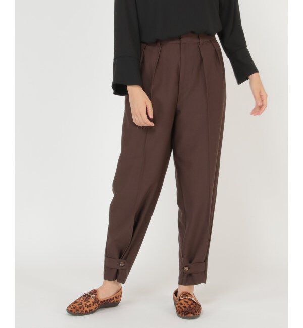 IKKA LOUNGE「裾タブ使いテーパードパンツ」|その他|ブラウン