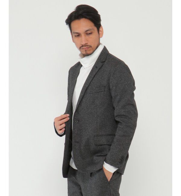 IKKA LOUNGE「ウールブレンドジャージ－ジャケット」|テーラードジャケット|グレイ