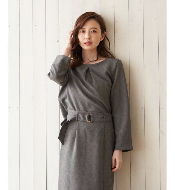 IKKA LOUNGE「チェックスカートスーツ」|ワンピース|