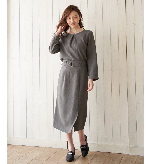 IKKA LOUNGE「チェックスカートスーツ」|ワンピース|