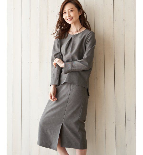 IKKA LOUNGE「チェックスカートスーツ」|ワンピース|