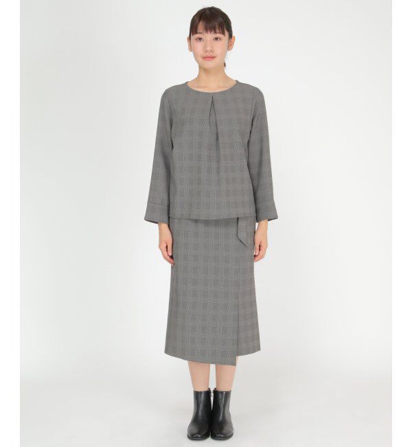 IKKA LOUNGE「チェックスカートスーツ」|ワンピース|