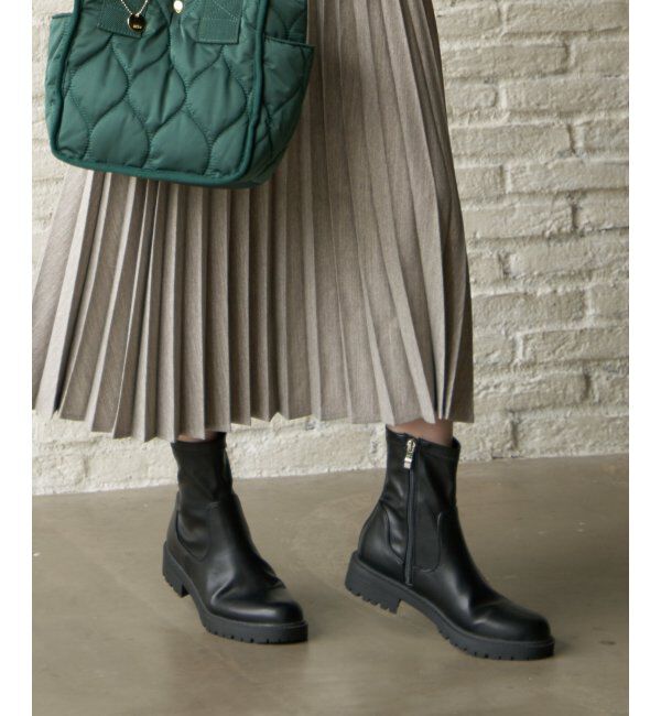 ikka「ミドルトラックソールブーツ」|ショートブーツ|