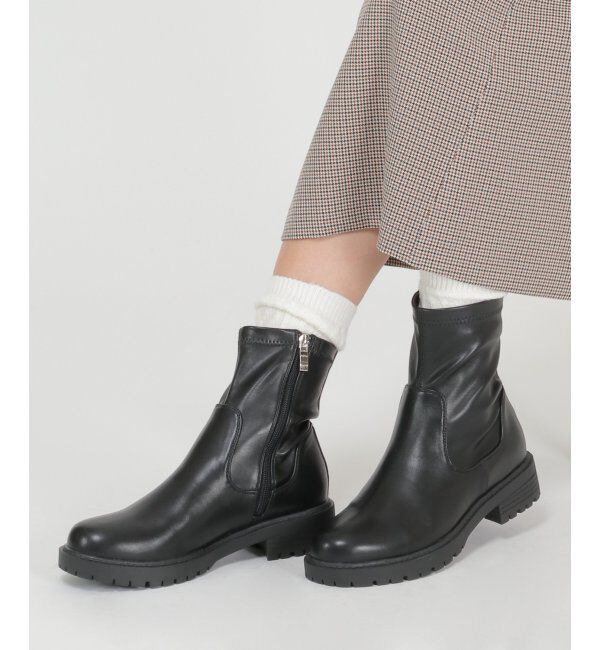 ikka「ミドルトラックソールブーツ」|ショートブーツ|