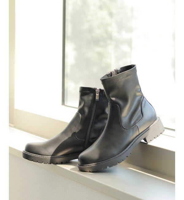 ikka「ミドルトラックソールブーツ」|ショートブーツ|