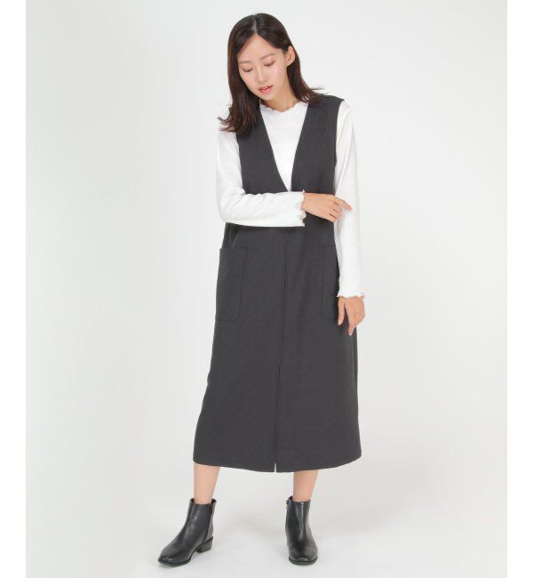 ikka「2WAYジャンスカットプルオーバーセット」|ワンピース|