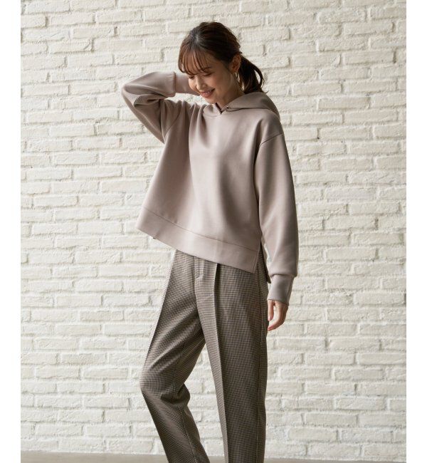 ikka「ダンボールニットフードパーカー」|パーカー|