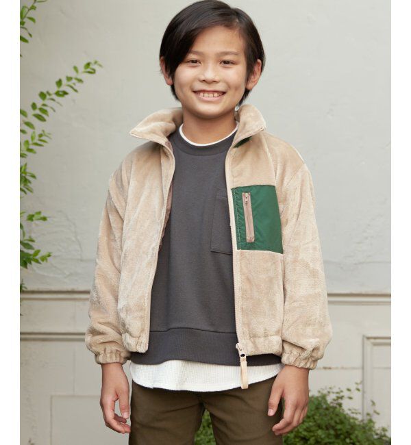 ikka kids「ボアフリースジャケット（120~160cm）」|その他|ベージュ