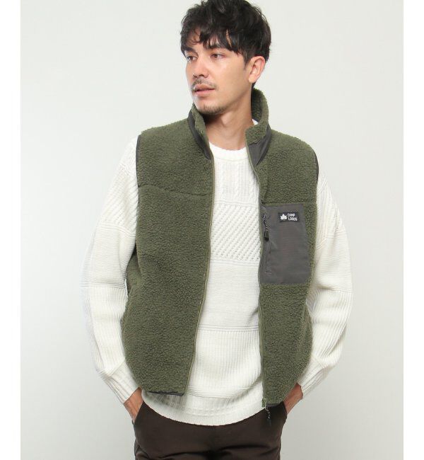 ikka「CAMP LOGOS 防風シープボアベスト」|ダウンベスト・ベスト|